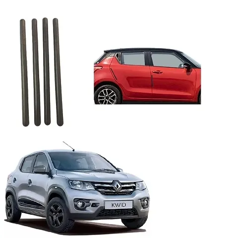 Stylish Car Bendable Door & Bumper Guard Long Length Universal fit Set of 4 Gives Extra Protection Black Colour Suitable for Renault Kwid