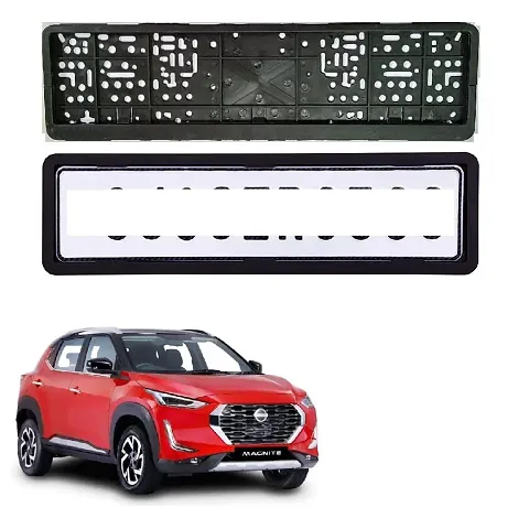 Car Number Plate Frame Protective Holder Made with Durable Plastic 2 pcs Universal Item Front/Back Side Suitable for Nissan Magnite