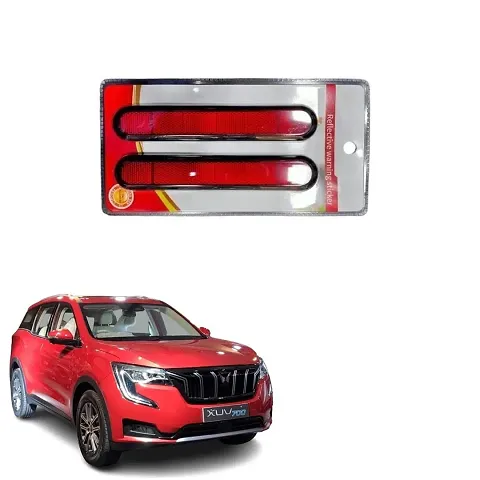 SPREADX Car reflector sticker type red colour warning safety non electric light strips set of 2 pcs suitable for Mahindra XUV-700