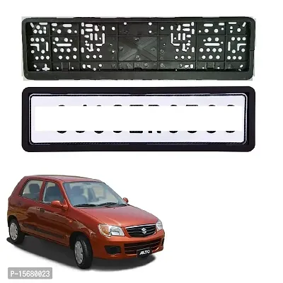 Car Number Plate Frame Protective Holder Made with Durable Plastic 2 pcs Universal Item Front / Back Side Suitable for Maruti Suzuki Alto 2014 Onward-thumb0
