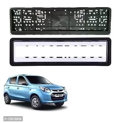 Car Number Plate Frame Protective Holder Made with Durable Plastic 2 pcs Universal Item Front / Back Side Suitable for Maruti Suzuki Alto-800 2012 to 2016-thumb0