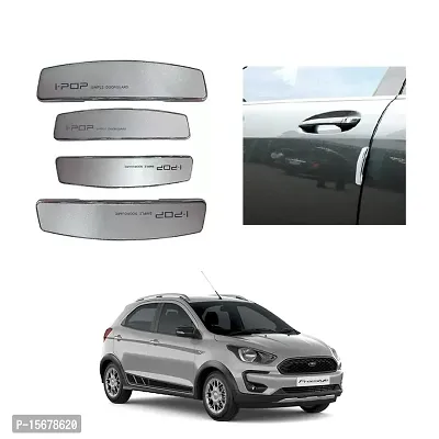 Stylish I-pop Silver Colour Elegant Car Door Guard Protection Universal Type Set of 4 pcs Suitable for Ford Freestyle-thumb0