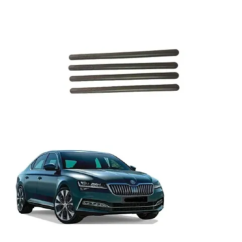 Stylish Car Bendable Door & Bumper Guard Long Length Universal fit Set of 4 Gives Extra Protection Black Colour Suitable for Skoda Superb