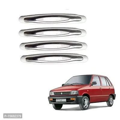 Stylish Car Compact White Colour Elegant Door Guard Protection Universal Type Set of 4 pcs Suitable for Maruti 800-thumb0