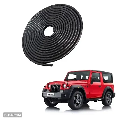 Car Door U Shape Edge Guard Trim Rubber Beading Protector for Extra Body Protection 5 Meter Roll Suitable for Mahindra Thar 2020 Onward-thumb0