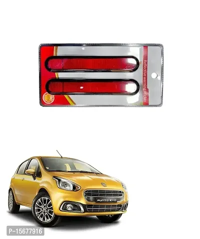 Car reflector sticker type red colour warning safety non electric light strips set of 2 pcs suitable for Fiat Punto Evo-thumb0