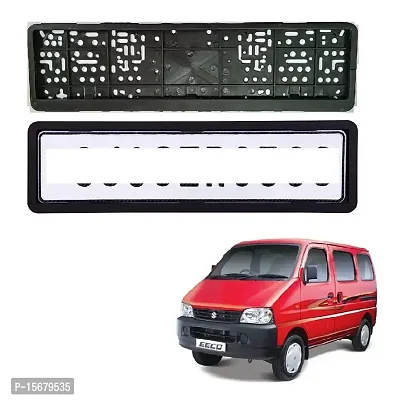 Car Number Plate Frame Protective Holder Made with Durable Plastic 2 pcs Universal Item Front / Back Side Suitable for Maruti Suzuki Eeco-thumb0