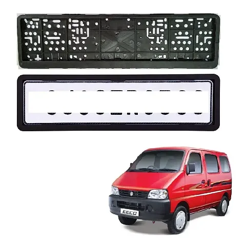 Car Number Plate Frame Protective Holder Made with Durable Plastic 2 pcs Universal Item Front / Back Side Suitable for Maruti Suzuki Eeco
