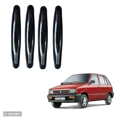 Car Compact Black Colour Elegant Door Guard Protection Universal Type Set of 4 pcs Suitable for Maruti 800-thumb0