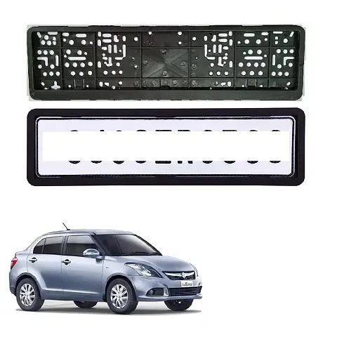 Car Number Plate Frame Protective Holder Made with Durable Plastic 2 pcs Universal Item Front / Back Side Suitable for Maruti Suzuki Swift Dzire 2015 to 2017