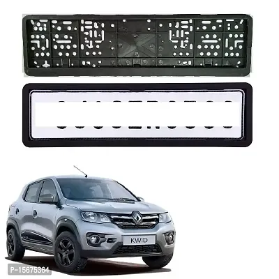 Car Number Plate Frame Protective Holder Made with Durable Plastic 2 pcs Universal Item Front / Back Side Suitable for Renault Kwid-thumb0