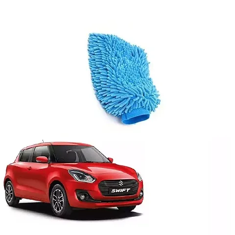 SPREADX Car Washing/Cleaning Multipurpose Microfiber Cloths/Gloves/Duster 1 pcs Suitable for Maruti Suzuki Swift Type-4 - Random Colour