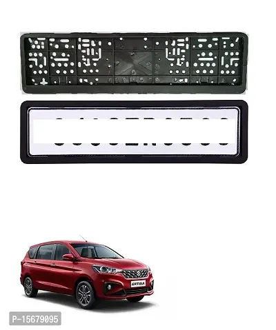 Car Number Plate Frame Protective Holder Made with Durable Plastic 2 pcs Universal Item Front / Back Side Suitable for Maruti Suzuki Ertiga 2022-thumb0