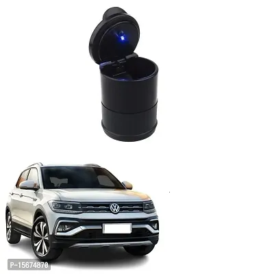 Stylish Car Black Colour Ashtray with Blue LED light Universal Decorative item suitable for V W Taigun