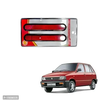 Car reflector sticker type red colour warning safety non electric light strips set of 2 pcs suitable for Maruti 800-thumb0