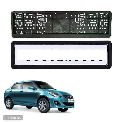 Car Number Plate Frame Protective Holder Made with Durable Plastic 2 pcs Universal Item Front / Back Side Suitable for Maruti Suzuki Swift Dzire 2011 to 2015-thumb0