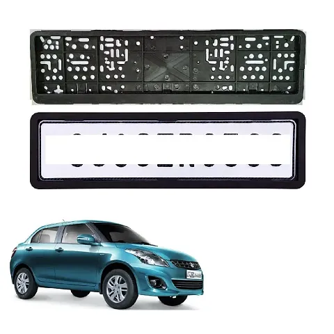 Car Number Plate Frame Protective Holder Made with Durable Plastic 2 pcs Universal Item Front / Back Side Suitable for Maruti Suzuki Swift Dzire 2011 to 2015