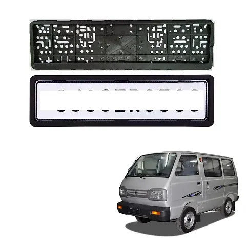 Car Number Plate Frame Protective Holder Made with Durable Plastic 2 pcs Universal Item Front / Back Side Suitable for Maruti Omni