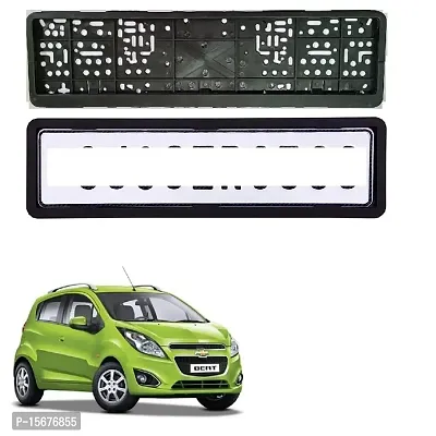 Car Number Plate Frame Protective Holder Made with Durable Plastic 2 pcs Universal Item Front / Back Side Suitable for Chevrolet Beat-thumb0