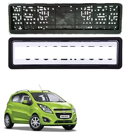 Car Number Plate Frame Protective Holder Made with Durable Plastic 2 pcs Universal Item Front / Back Side Suitable for Chevrolet Beat