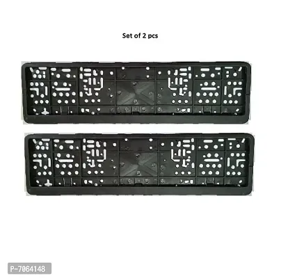 Car number plate frame protective holder made with durable plastic 2 pcs Universal item Front  Back Side Suitable for Maruti Suzuki Wagon-r Type-4-thumb2