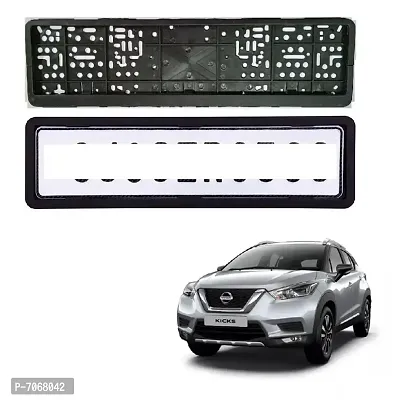 Car number plate frame protective holder made with durable plastic 2 pcs Universal item Front  Back Side Suitable for Nissan Kicks