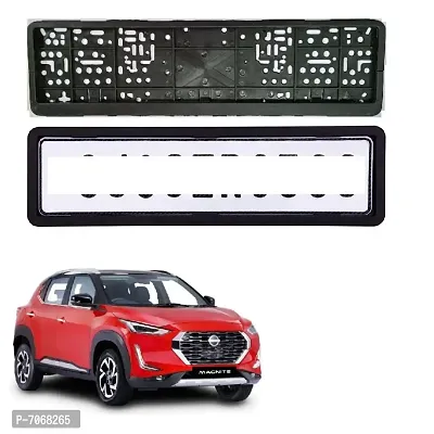 Car number plate frame protective holder made with durable plastic 2 pcs Universal item Front  Back Side Suitable for Nissan Magnite