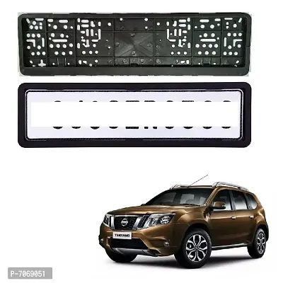 Car number plate frame protective holder made with durable plastic 2 pcs Universal item Front  Back Side Suitable for Nissan Terrano-thumb0