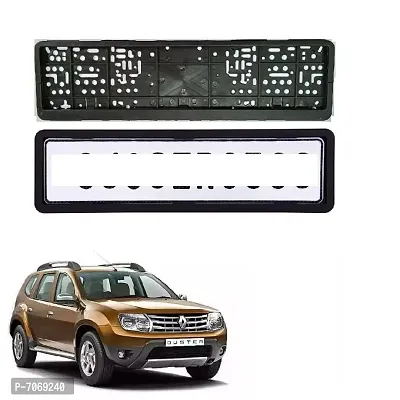 Car number plate frame protective holder made with durable plastic 2 pcs Universal item Front  Back Side Suitable for Renault Duster Type-1-thumb0