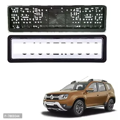 Car number plate frame protective holder made with durable plastic 2 pcs Universal item Front  Back Side Suitable for Renault Duster Type-2