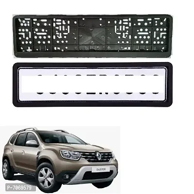 Car number plate frame protective holder made with durable plastic 2 pcs Universal item Front  Back Side Suitable for Renault Duster Type-3-thumb0