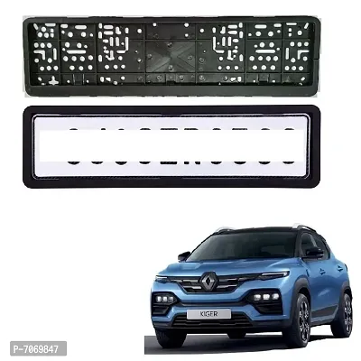 Car number plate frame protective holder made with durable plastic 2 pcs Universal item Front  Back Side Suitable for Renault Kiger