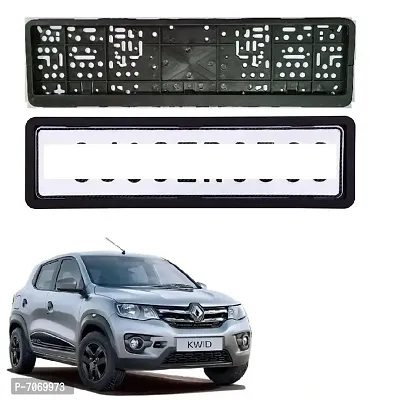 Car number plate frame protective holder made with durable plastic 2 pcs Universal item Front  Back Side Suitable for Renault Kwid