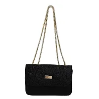 LX Purse For Women With Long Strap Sling Bag For Women & Crossbody Fit Small Size PU Leather (S Black)-thumb1