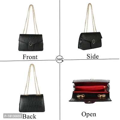 LX Purse For Women With Long Strap Sling Bag For Women & Crossbody Fit Small Size PU Leather (G Black)-thumb5