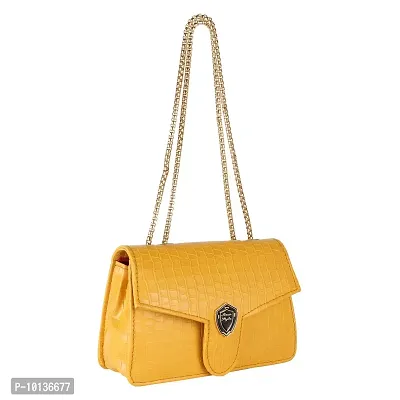 LX Purse For Women With Long Strap Sling Bag For Women  Crossbody Fit Small Size PU Leather (G Yellow)-thumb3
