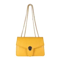 LX Purse For Women With Long Strap Sling Bag For Women  Crossbody Fit Small Size PU Leather (G Yellow)-thumb1