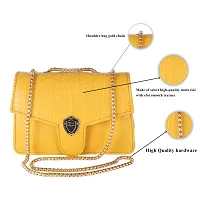 LX Purse For Women With Long Strap Sling Bag For Women  Crossbody Fit Small Size PU Leather (G Yellow)-thumb4