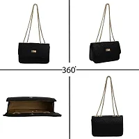 LX Purse For Women With Long Strap Sling Bag For Women & Crossbody Fit Small Size PU Leather (S Black)-thumb3