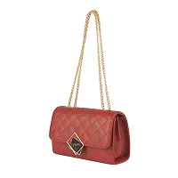 LX Purse For Women With Long Strap Sling Bag For Women & Crossbody Fit Small Size PU Leather (D Maroon)-thumb2