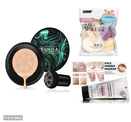 Sunisa Foundation CC Cream 100% Natural and Huda Beauty Primer and 5 In 1 Blander