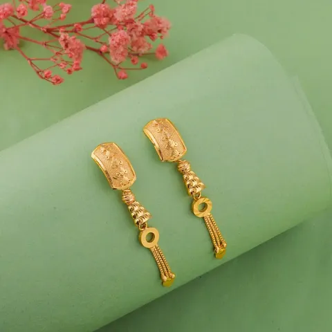 Gold Plated Brass Bali Earrings For Women And Girls