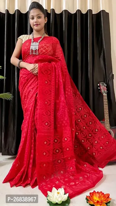 Stylish Georgette Red Printed Saree with Blouse piece