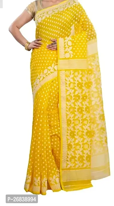 Stylish Georgette Yellow Printed Saree with Blouse piece-thumb0