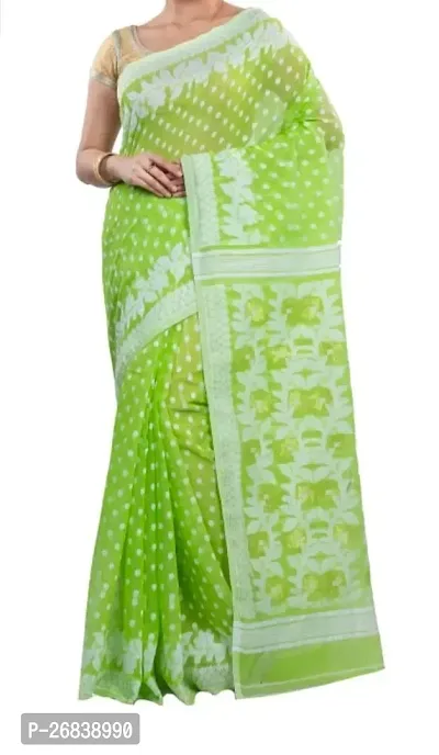 Stylish Georgette Green Printed Saree with Blouse piece-thumb0