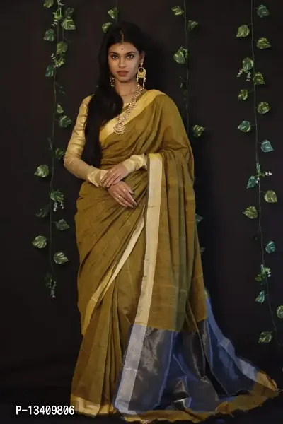 MAYA COPPER HANDLOOM COTTON SAREE-04-thumb0