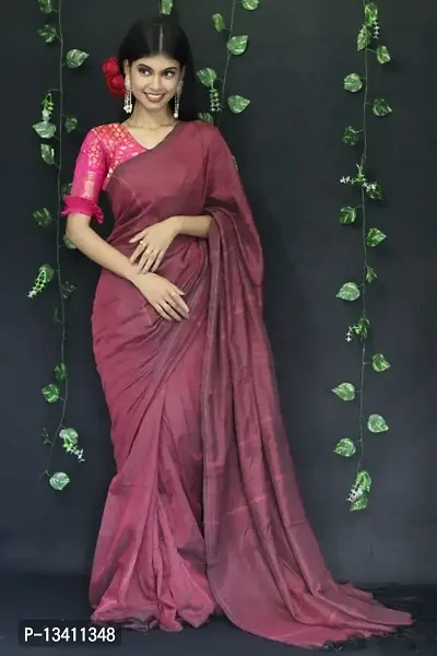 MAYA MAROON HANDLOOM COTTON SAREE--thumb0