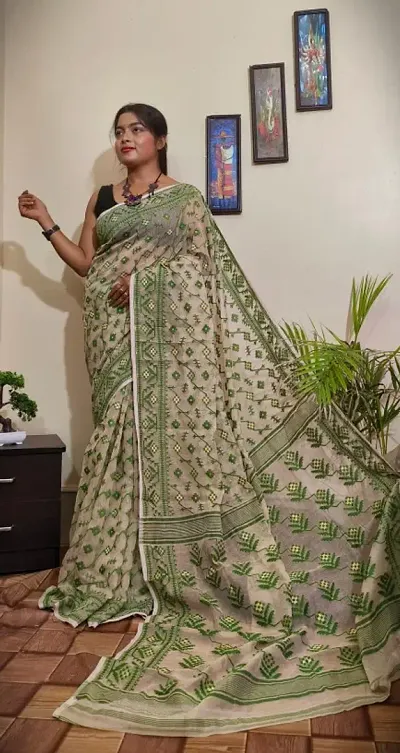 Beautiful Cotton Silk Saree without Blouse piece