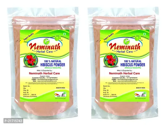 Hibiscus Powder For Hair | 100% Natural  Pure Gudhal Flower Powder | Hibiscus Flower (Rosa Sinensis) Powder For Bouncy Hairs Naturally | 227 Grams, Pack of 2 By Neminath Herbal Care