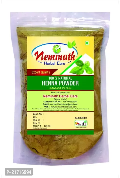 Neminath Herbal Care Natural Henna Powder For Hair | 100% Pure  Herbal Mehendi/Heena Leaves Powder, Natural Hair Colorant | 100 Grams - Pack of 1 By Neminath Herbal Care
